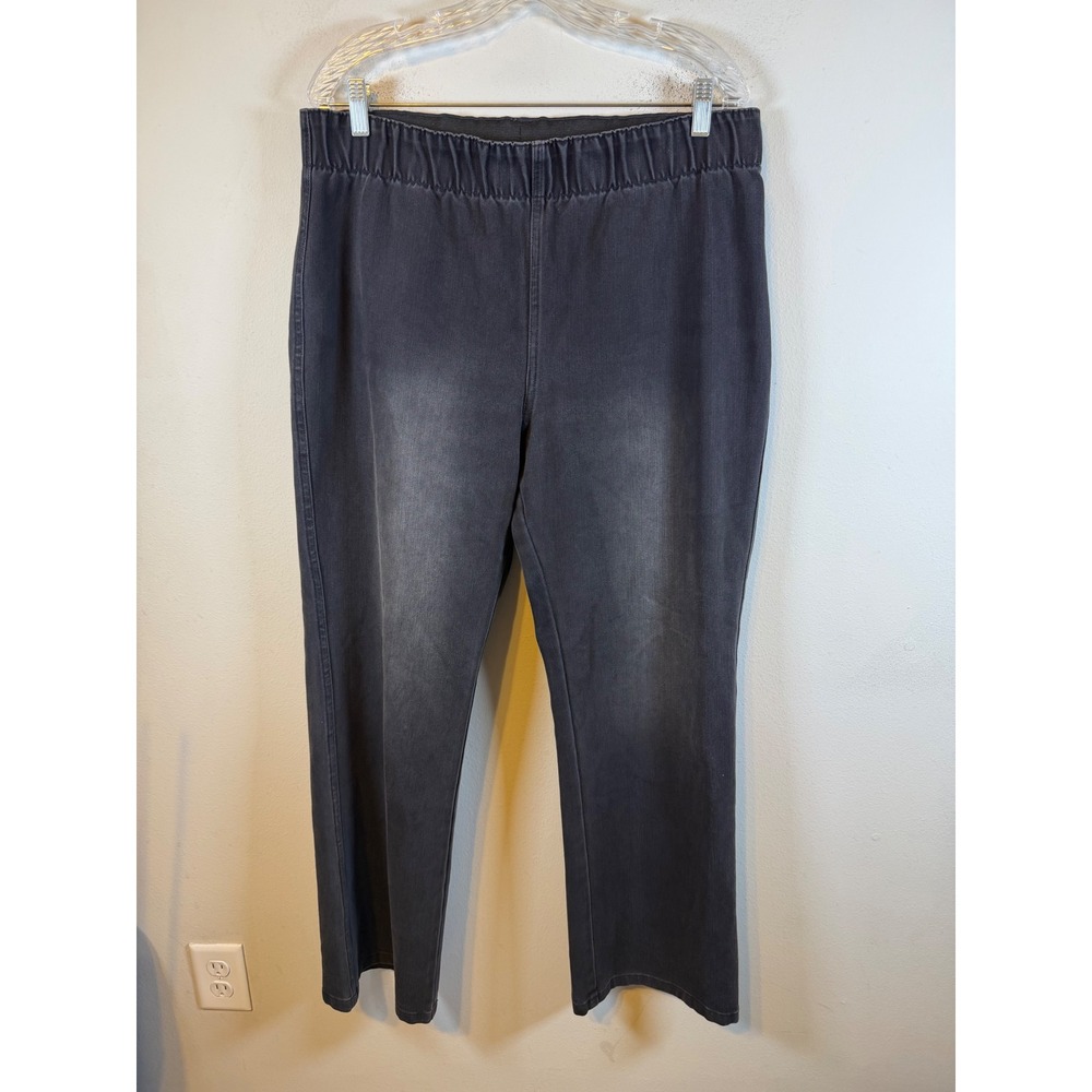 Soft Surroundings Womens Pants Elastic Waist Faded Black XL
